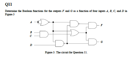 Solved Determine the Boolean functions for the outputs F and | Chegg.com