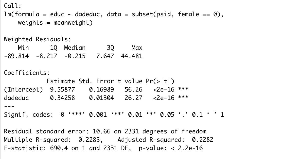 (12 points) The file psid. Rdata, available on Sakai, | Chegg.com
