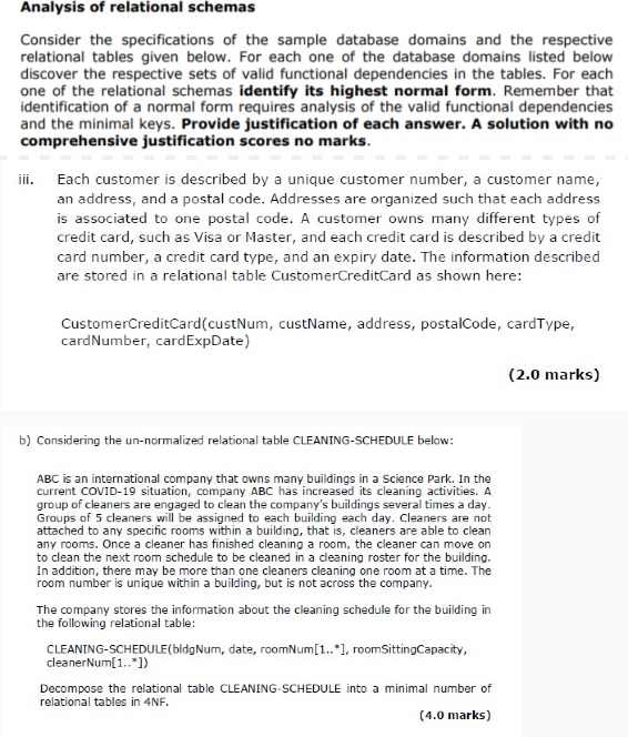 Solved Analysis of relational schemasConsider the | Chegg.com
