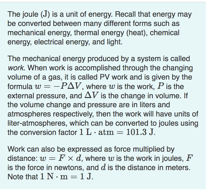 ENERGY.  Energy is measured in Joules (J)  A joule is a small