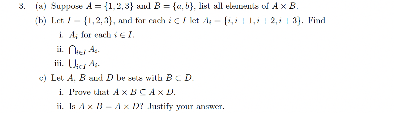 Solved (a) Suppose A={1,2,3} And B={a,b}, List All Elements | Chegg.com