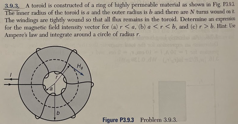 Solved 3.9.3. A toroid is constructed of a ring of highly | Chegg.com