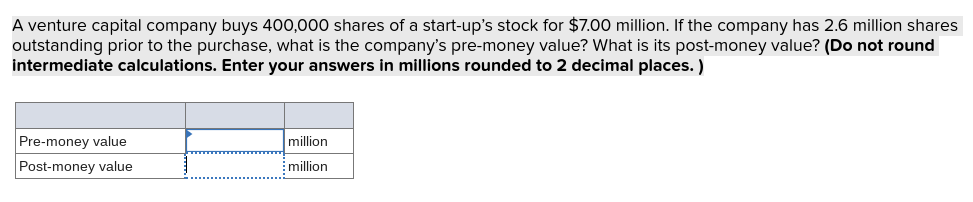 Solved A Venture Capital Company Buys 400,000 Shares Of A | Chegg.com