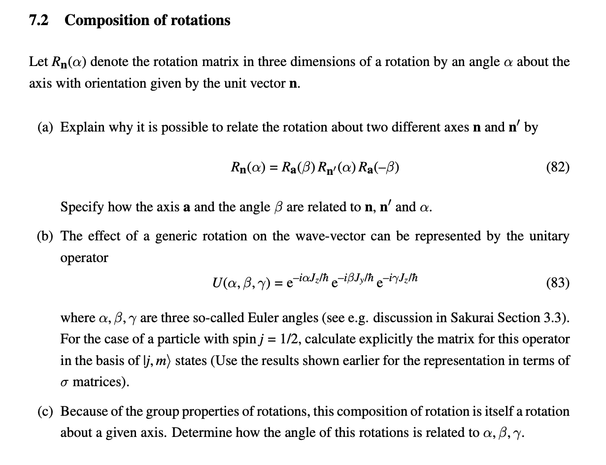 7.2 Composition of rotations Let Rn(a) denote the | Chegg.com