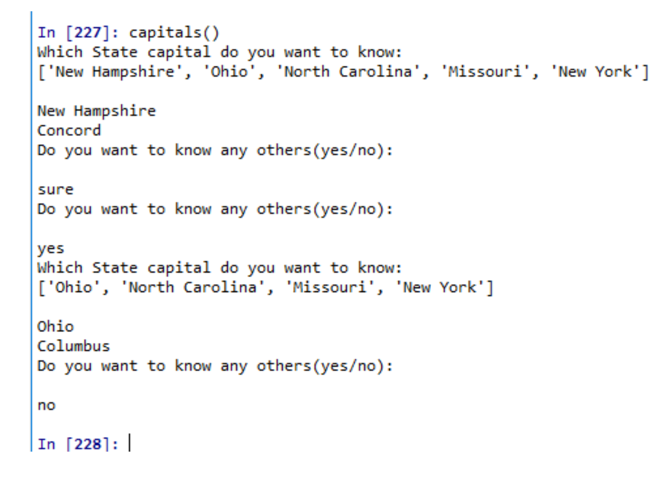 Solved Python Code Write a function named capitals. In this | Chegg.com