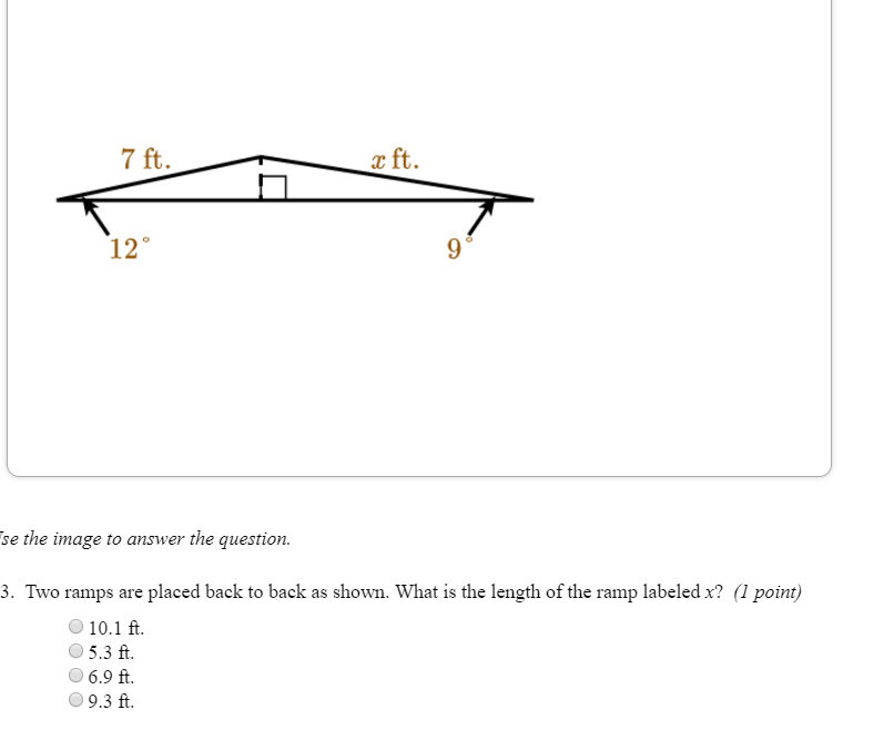 Solved 7 ft ft. 12 9 image to answer the q 3. Two ramps are