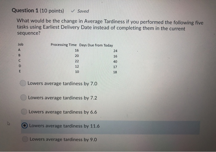 Solved Question 1 (10 points) Saved What would be the change | Chegg.com
