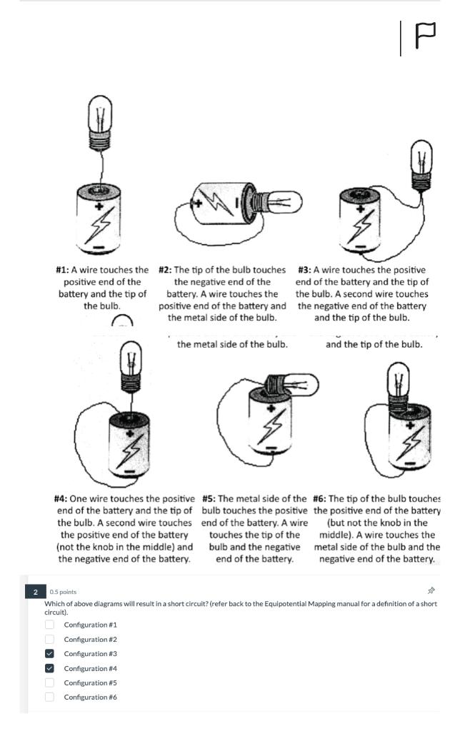 \1 A wire touches the \2 The tip of the bulb