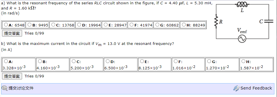 Solved A) What Is The Resonant Frequency Of The Series RLC | Chegg.com