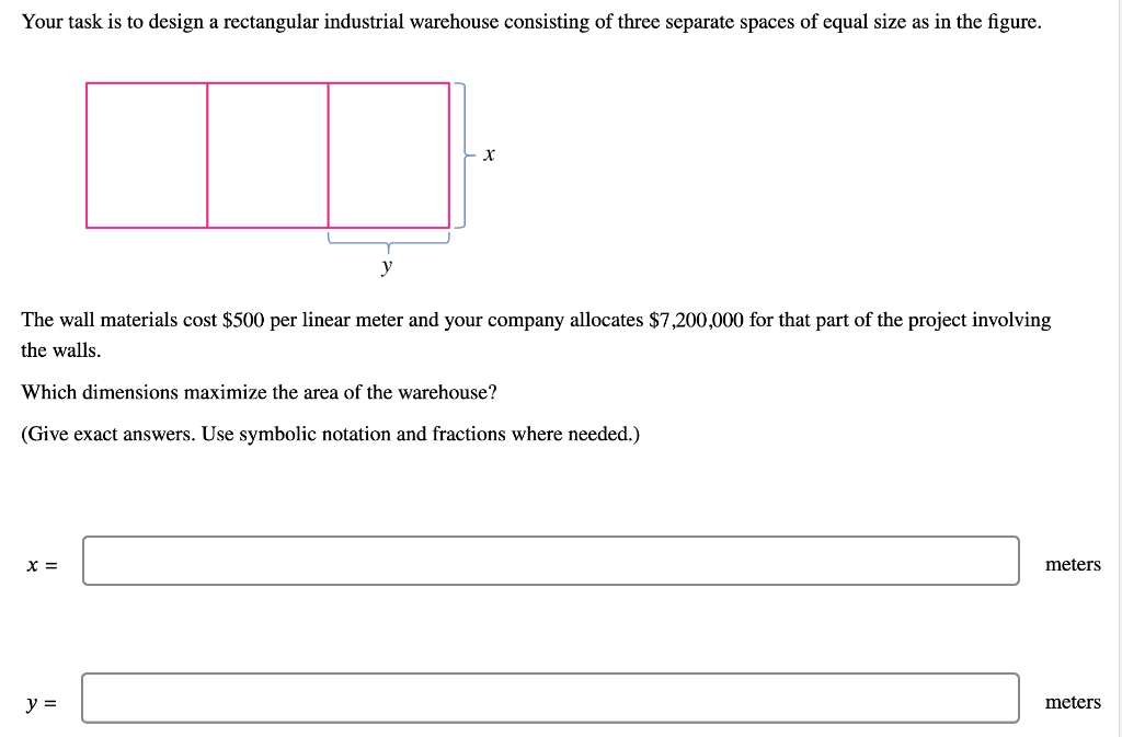 Solved Your task is to design a rectangular industrial | Chegg.com