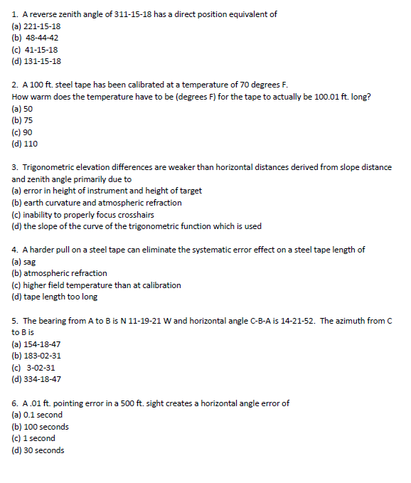 Solved A reverse zenith angle of 311-15-18 ﻿has a direct | Chegg.com