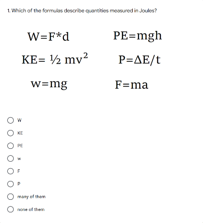 Solved 1) Which of the formulas describes quantities | Chegg.com