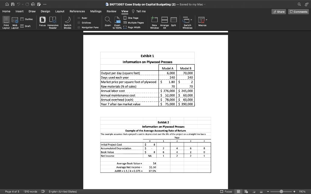 Solved Calculate Model A And Model B Press’s Free Cash Flow | Chegg.com