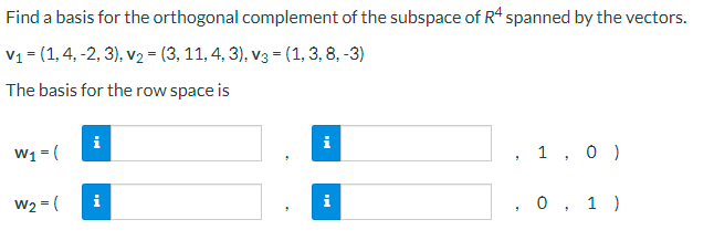 Solved Find a basis for the orthogonal complement of the | Chegg.com