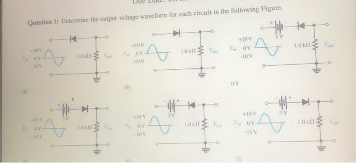 Solved Question 1: Determine the output voltage waveform for | Chegg.com