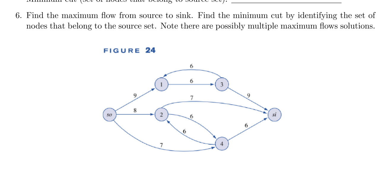 Solved 6. Find the maximum flow from source to sink. Find | Chegg.com