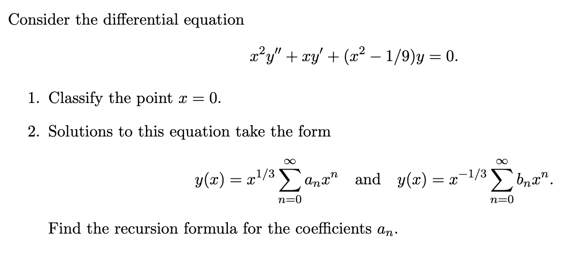 Solved Consider The Differential Equation 