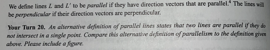 Solved We define lines L and L′ to be parallel if they have | Chegg.com