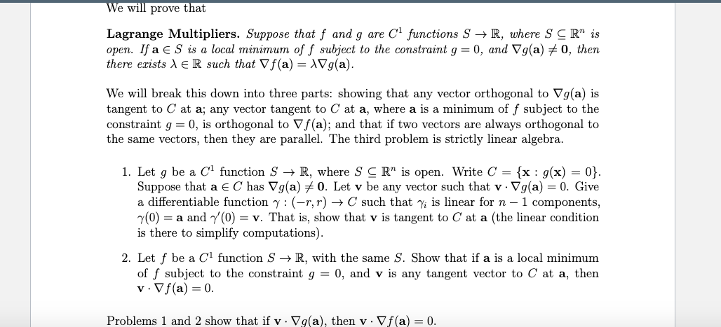 Solved Let G Be A C1 Function S R Where S Rn Is Open Wr Chegg Com