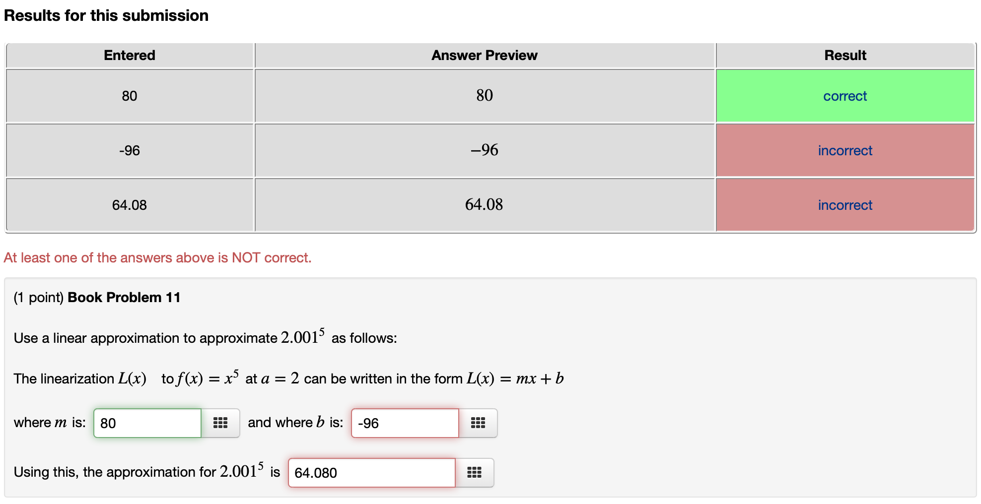 Solved Results For This Submission Entered Answer Preview | Chegg.com