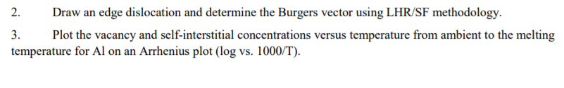 Solved 2. Draw an edge dislocation and determine the Burgers | Chegg.com