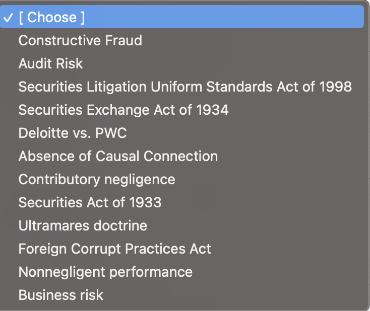 Solved Audit Risk Securities Litigation Uniform Standards