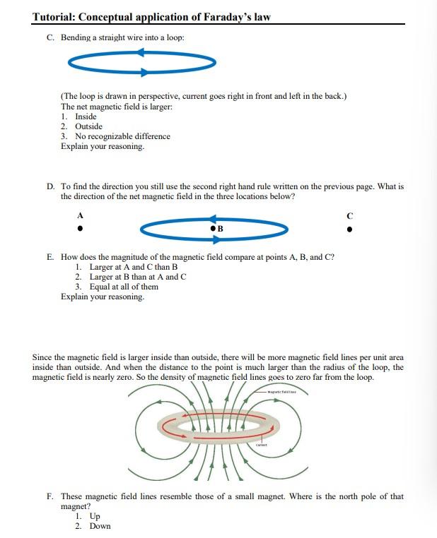 Solved Tutorial: Conceptual application of Faraday's law C. | Chegg.com