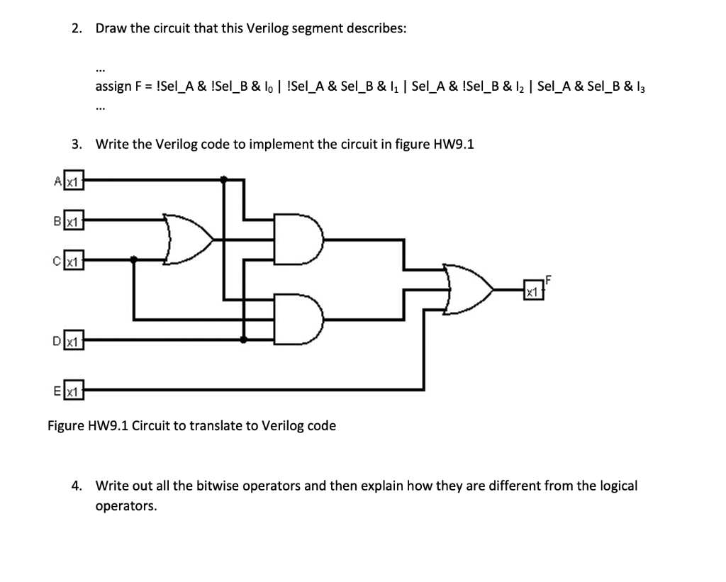 Solved 2. Draw the circuit that this Verilog segment | Chegg.com