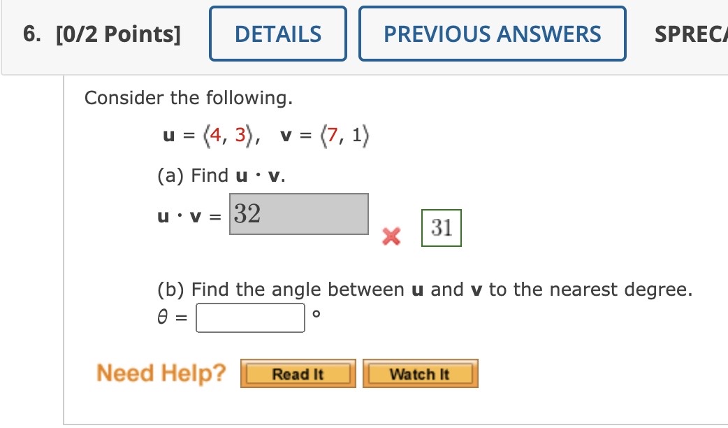 Solved Find the component of u along v. | Chegg.com
