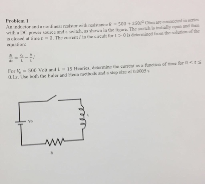 Solved Problem 1 An inductor and a resistor with