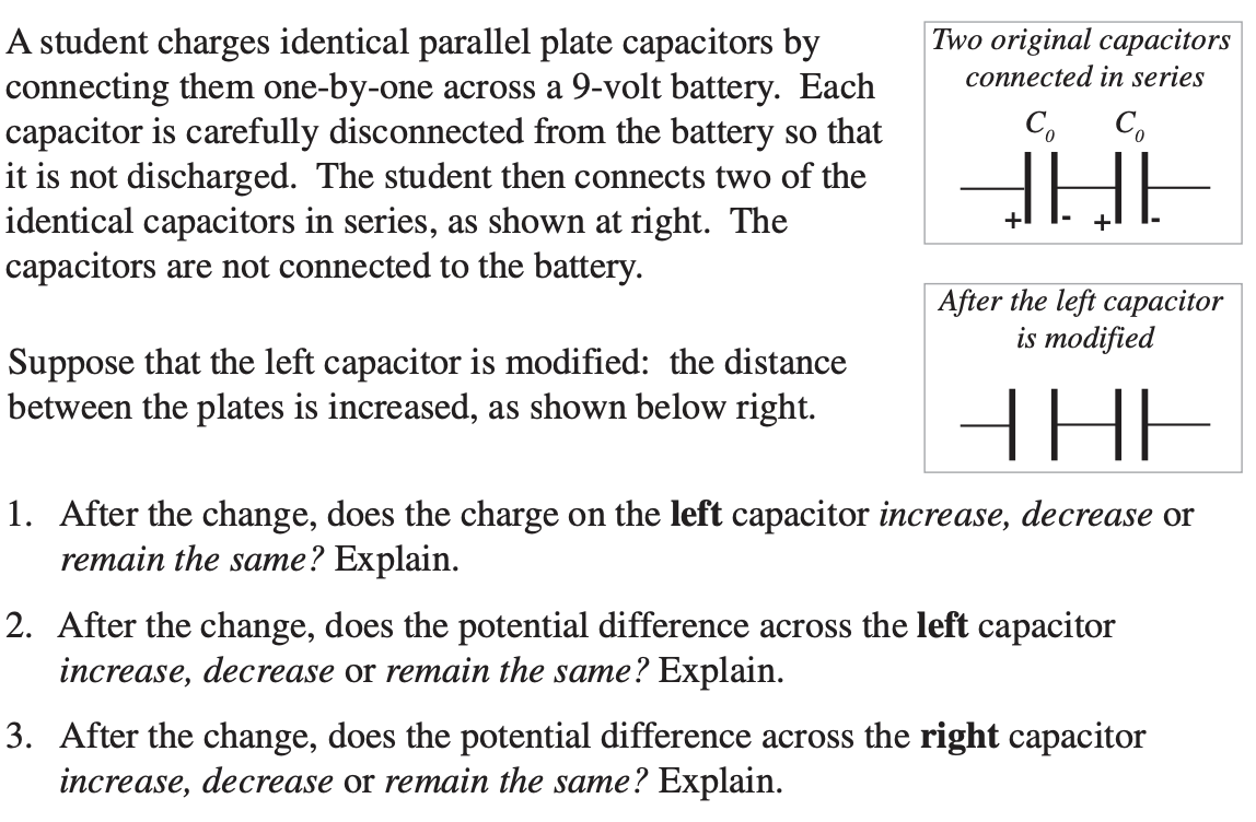 Solved Two original capacitors connected in series C. Co A | Chegg.com