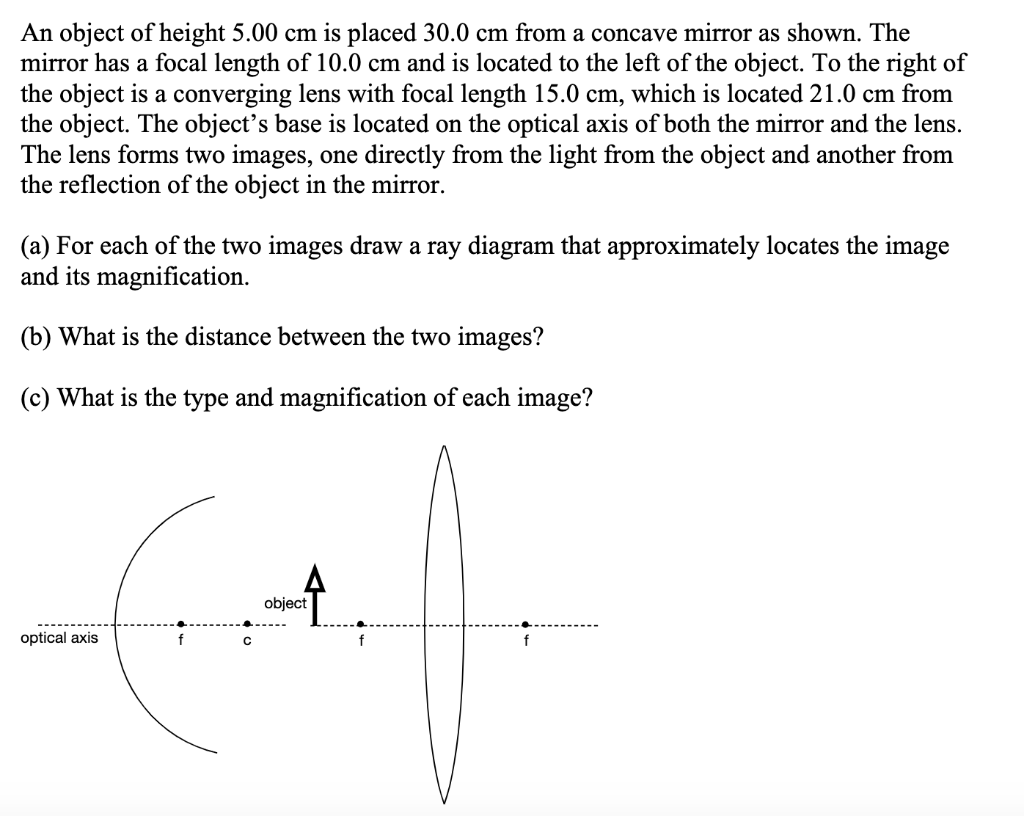 Solved An Object Of Height 5.00 Cm Is Placed 30.0 Cm From