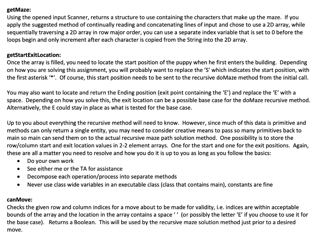 Solved Overall, you will design a recursive method solution | Chegg.com