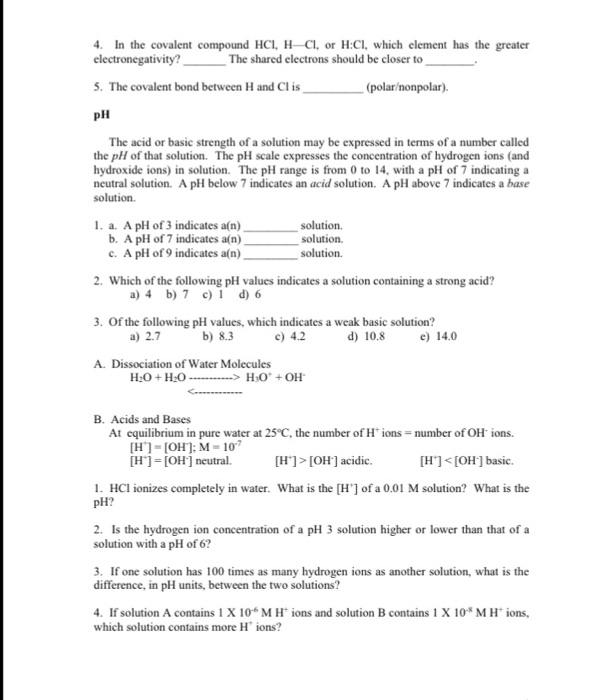 Solved In the covalent compound HCl, H-Cl. or H: CI, which | Chegg.com