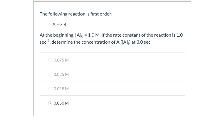 Solved The Following Reaction Is First Order: A-->B At The | Chegg.com