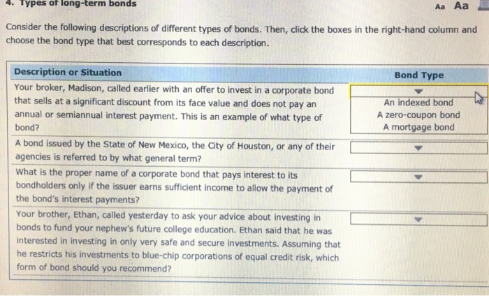 Solved Consider the following descriptions of different | Chegg.com