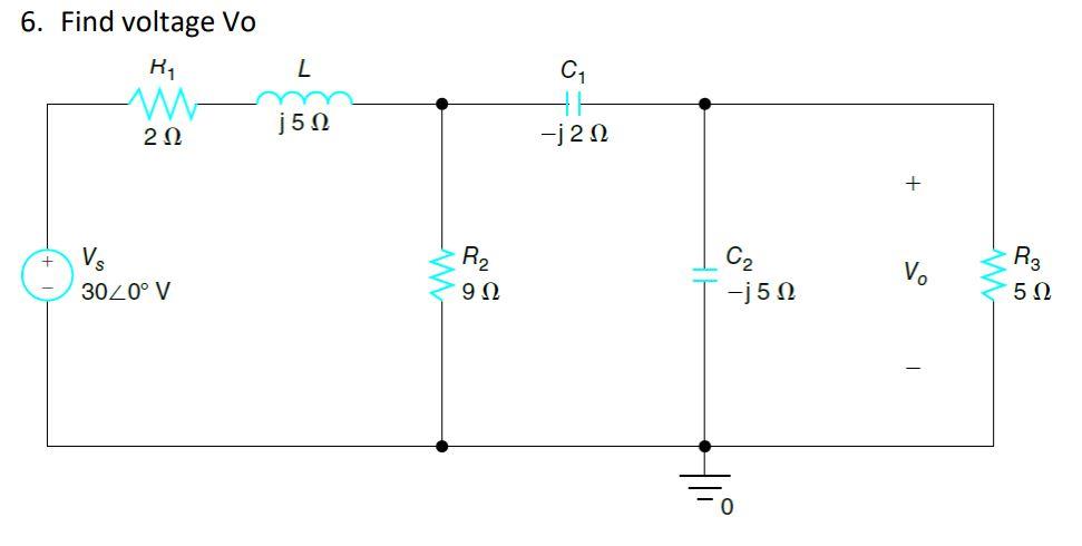 Solved 6. Find voltage Vo | Chegg.com