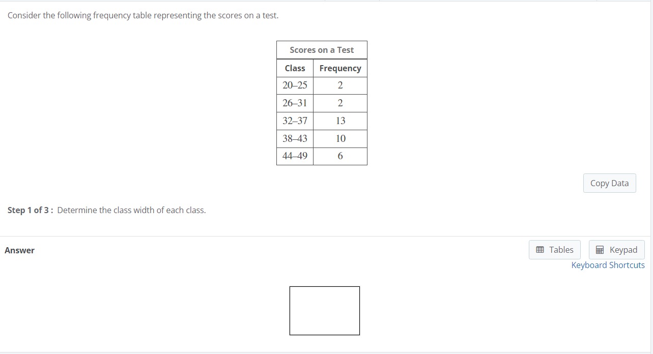 Solved Consider the following frequency table representing