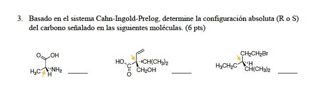 Solved 3. Basado en el sistema Cahn-Ingold-Prelog, determine | Chegg.com