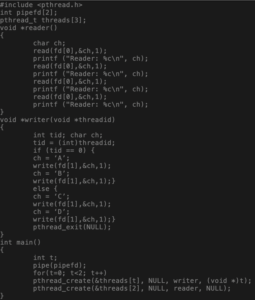 Solved For the program below, list all the possible output | Chegg.com