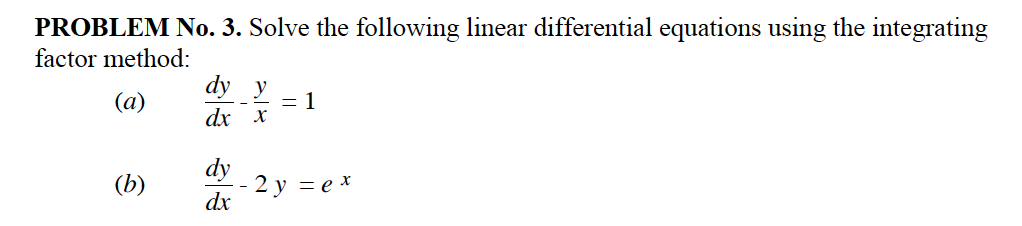 Solved PROBLEM No. 3. Solve the following linear | Chegg.com