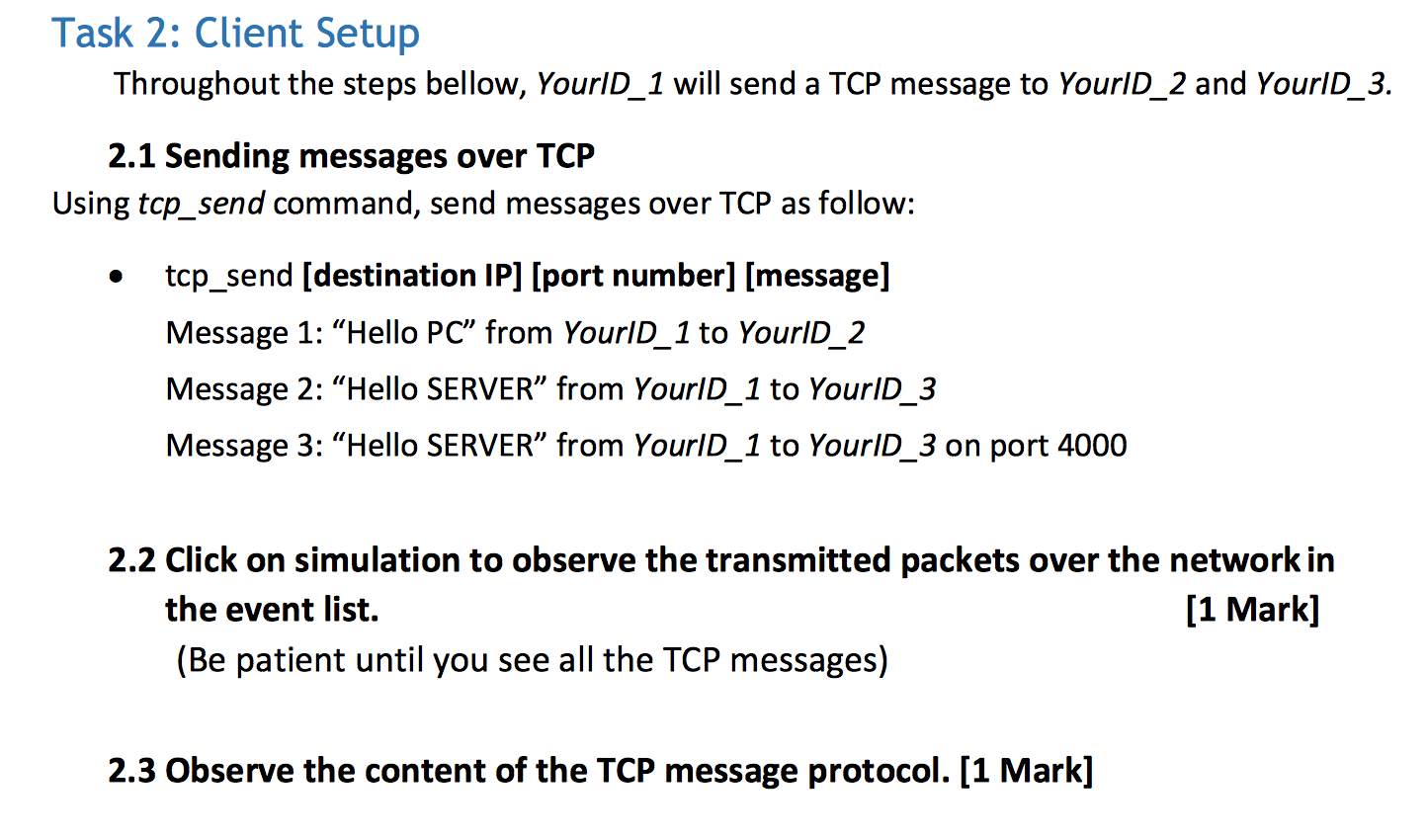 1 - What happens when the TCP messages are sent from | Chegg.com
