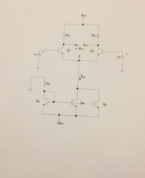 1. In the differential amplifier circuit with current | Chegg.com
