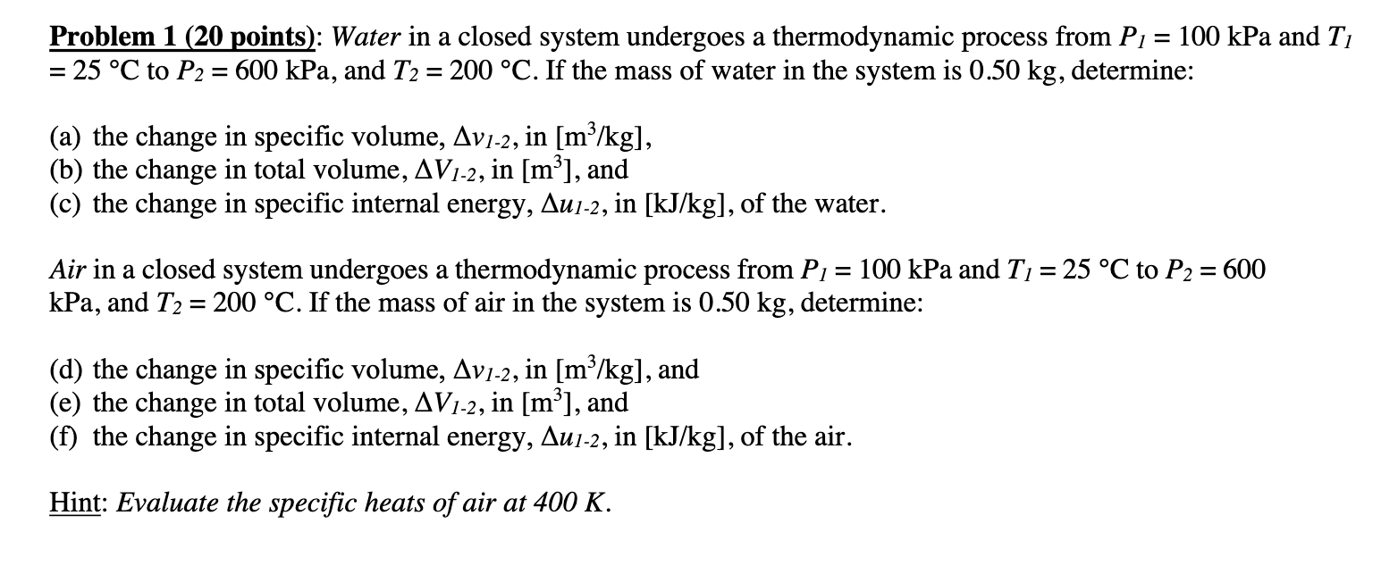 solved-problem-1-20-points-water-in-a-closed-system-chegg