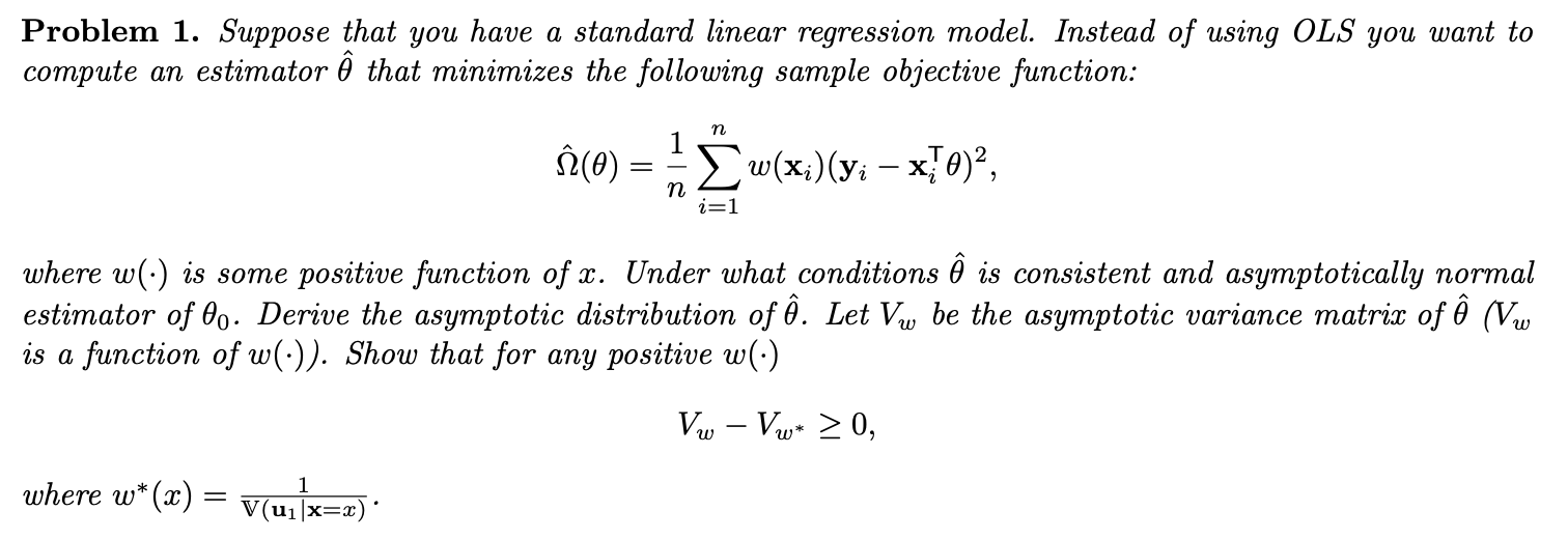 Problem 1 Suppose That You Have A Standard Linear Chegg Com