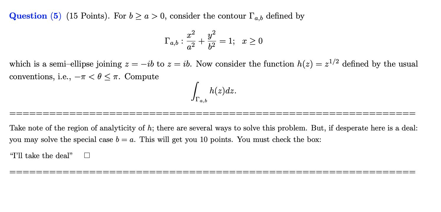 Solved Question (5) (15 Points). For B> A > 0, Consider The | Chegg.com