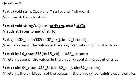 Solved Write ARM assembly implementations for all of the | Chegg.com