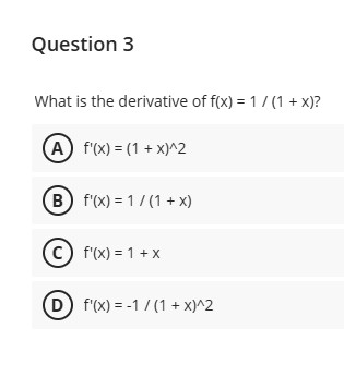Solved Question 3What is ﻿the derivative | Chegg.com