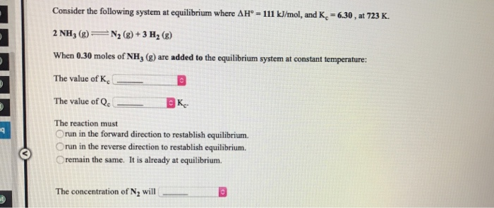 Solved Consider the following system at equilibrium where AH | Chegg.com