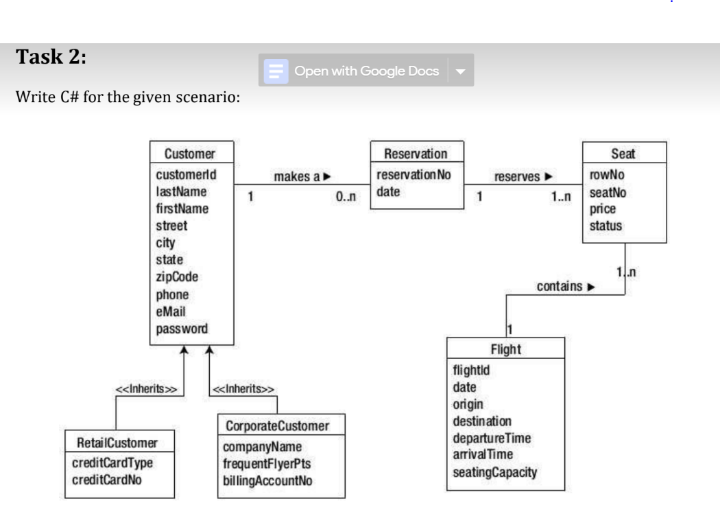 Write C\# for the given scenario: | Chegg.com
